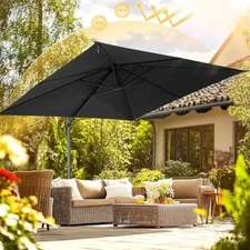 COBIZI 10FT Offset Cantilever Patio Umbrella Outdoor Market Umbrella Sun Shade