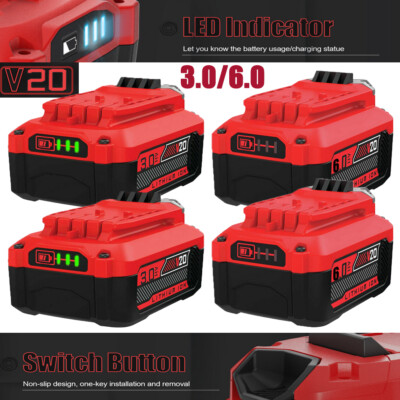 #ad 1 4X 6.0 3.0Ah For Craftsman V20 Li Ion Battery 20V Max CMCB206 CMCB204 CMCB202 $36.79