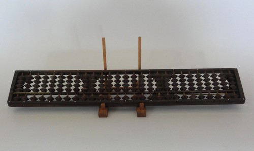 #57 Japanese Vintage Wooden Abacus Soroban Calculator 5 beads 27 Column - Picture 2 of 8