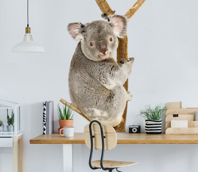 3D Ast Koala H541 Tier Wallpaper Wandbild Poster Wandaufkleber Abziehbild Hone