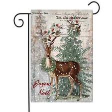 Flags Galore Deer In Snow Garden Flag Christmas w