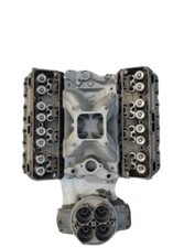 SBC Bowtie aluminum heads Holly Dominator Carburetor and Intake