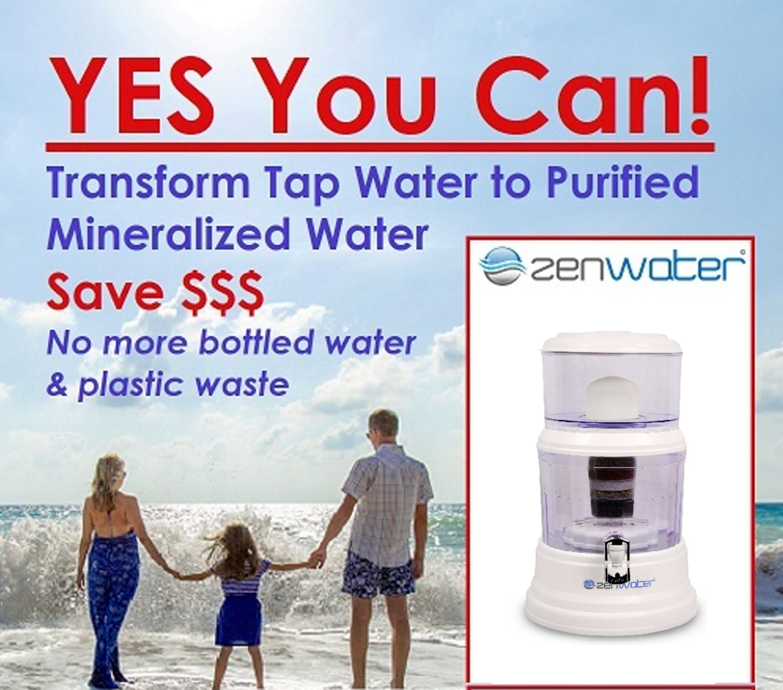 GENUINE ZEN WATER SYSTEMS - 4 GALLON COUNTERTOP WATER FILTER PURIFIER 