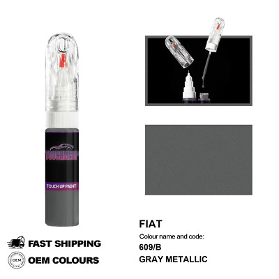 FÜR FIAT GRAU 609/B Touch Up Lackstift Pinsel Fix Kit Kratzer Chip Set Markie...
