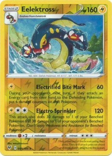 Pokemon - Eelektross - 059/185 - Reverse Holo Rare - Vivid Voltage - NM/M - New