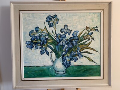 John Hamilton Stillleben mit Iris nach Van Gogh Öl auf Leinwand