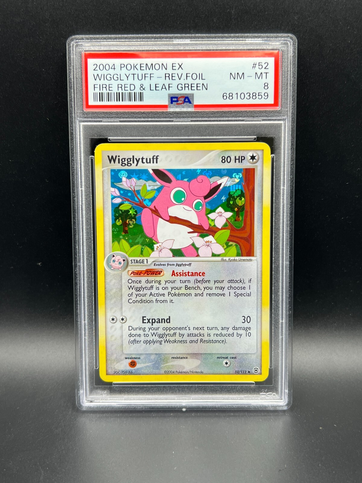 Pokemon PSA 8 NM-MT Wigglytuff 52/112 EX FireRed & LeafGreen Rev Holo 2004 #3859