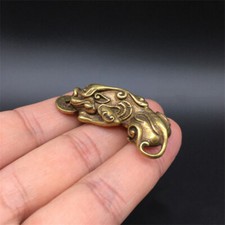 Wealth Mythical Wild Animal Brass Statue Ancient Coins Key Chain Pendants