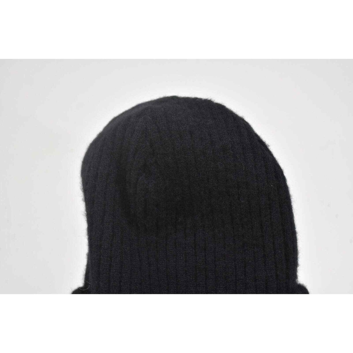 Chanel 22B Cashmere Black White Sequin CC Logo Beanie Winter Hat