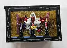 Mariachi Band Musicians Mexican Day of the Dead Red Devils Shadow Box Diorama