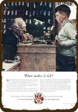 1950 Norman Rockwell Swiss Watch Repair Art DECORATIVE REPLICA METAL SIGN