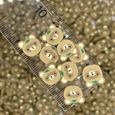FAKE 10MM Brown Bear Head, Animal Polymer Clay Sprinkle NOT EDIBLE D34-15