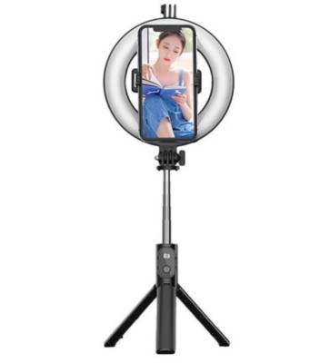 P20D Selfie Stick LED 6'' Circle Ring Light for iPhone / Samsung / Google Pixel
