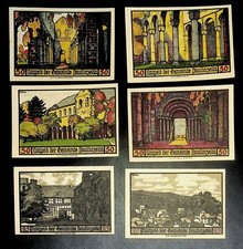 1921 Germany PAULIZELLA 25 50 Phennig Banknote / Notgeld 6PCS