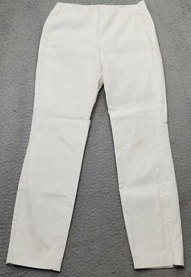 Rag & Bone Ankle Pants Womens 6 White Stretch Straight Leg Flat Front Back Zip