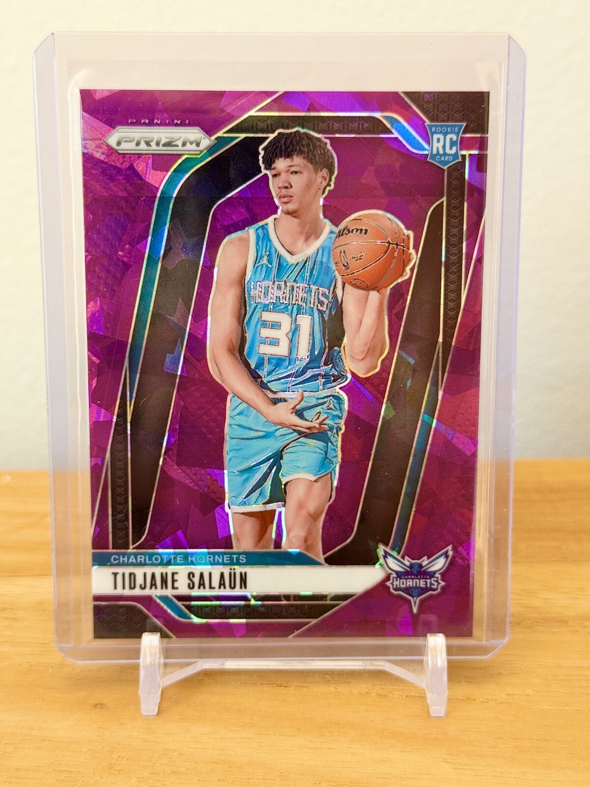 2024-25 Panini Prizm - Tidjane Salaun #262 Purple Ice Prizm (RC) /149 Hornets