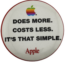 1980s APPLE COMPUTER DOES MORE COSTS LESS Bad...