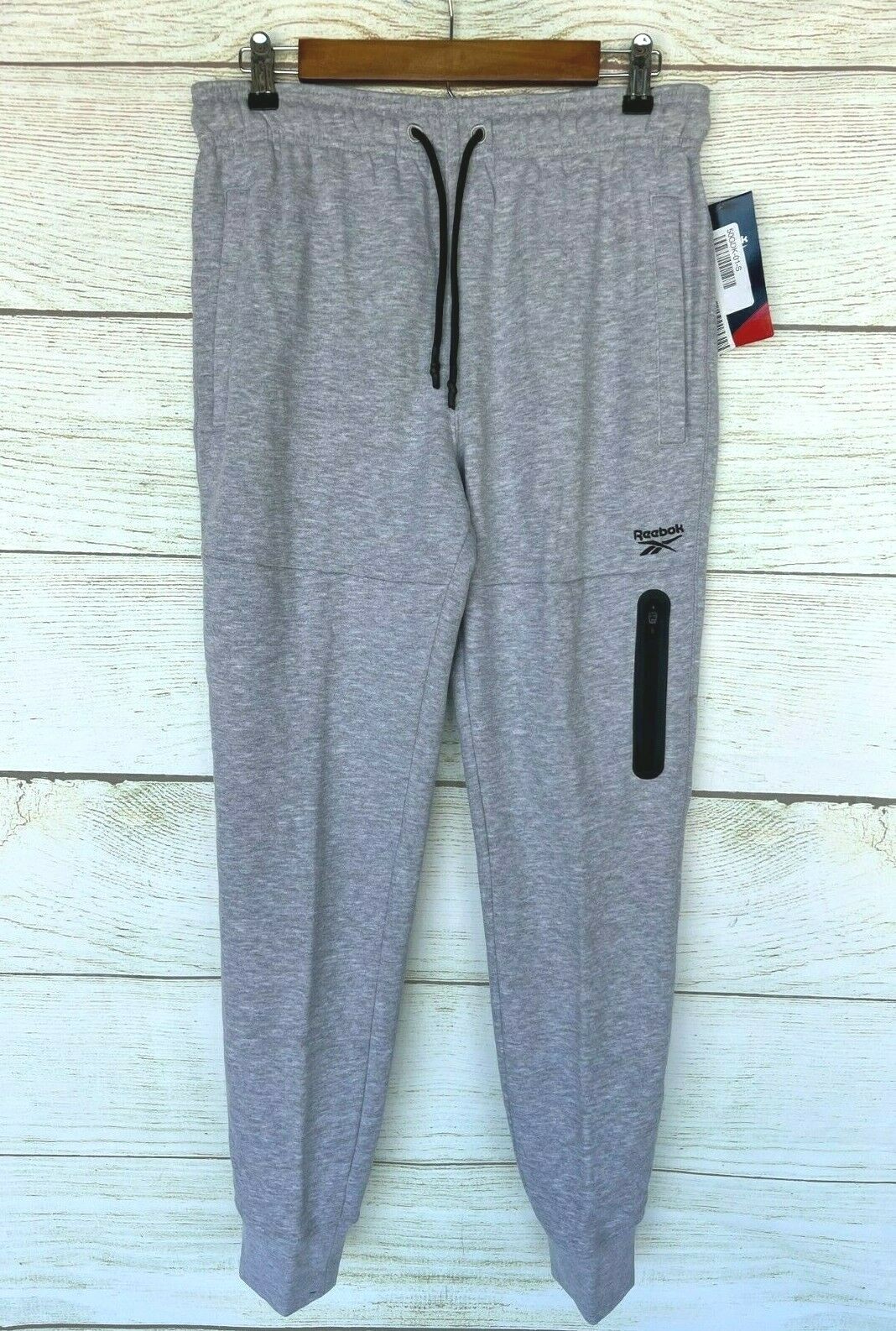 Reebok Jogger Pants Mens Size XL Grey Artillery Slim Fleece Jogger Pants New