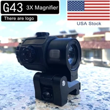Tactical G43 3X Micro Magnifier Scope Sight with Switch Shift to Side Mount-BK