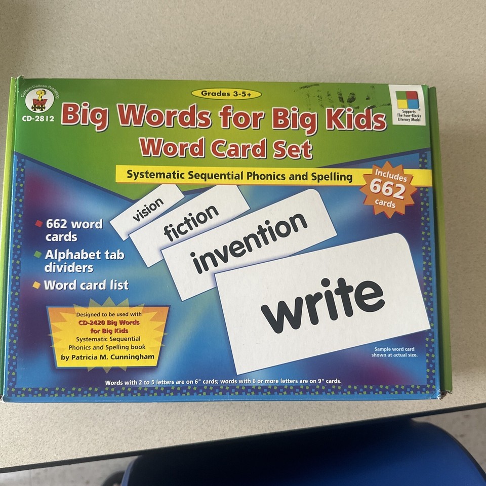 Big Words For Big Kids Word Card Set 662 Pcs Grades 3 5 Spelling Big Words For Big Kids Word Card Set 662 Pcs Grades 3 5 Spelling