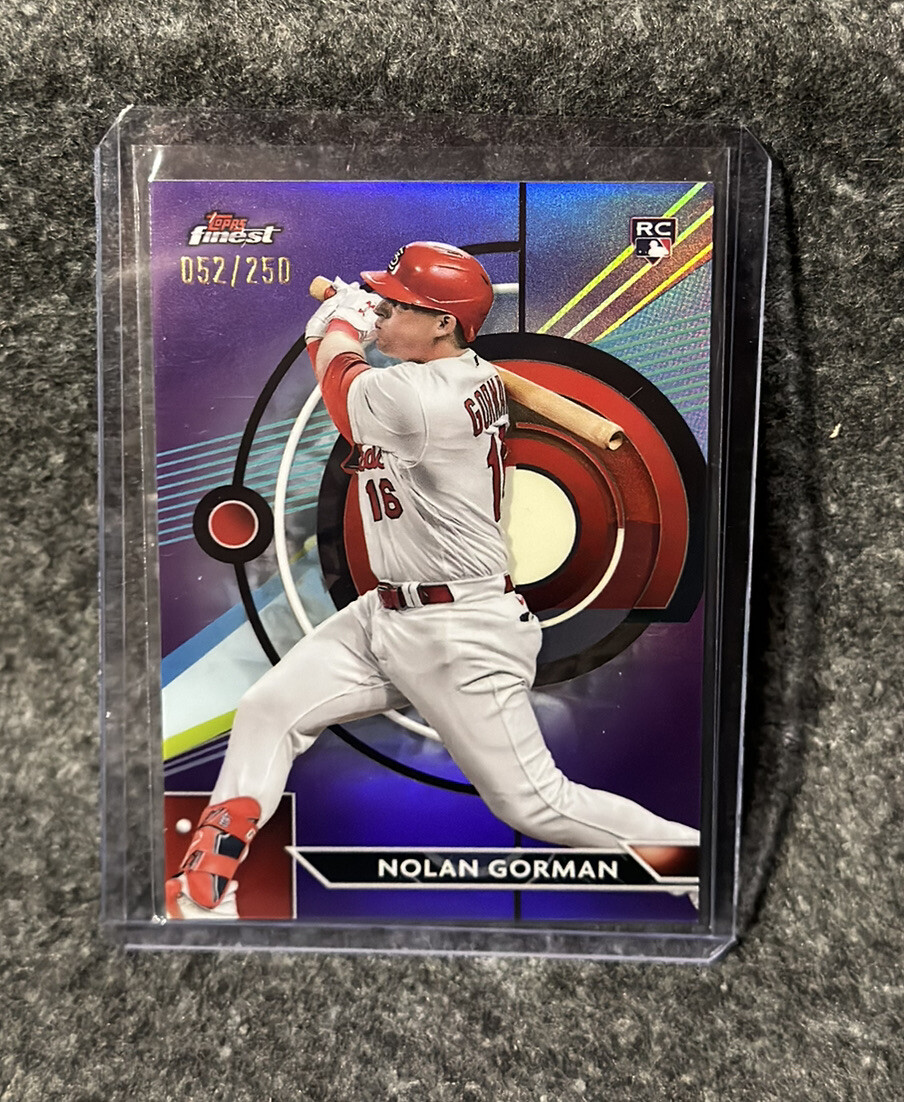 2023 Topps Finest Nolan Gorman PURPLE REFRACTOR Rookie Card RC /250