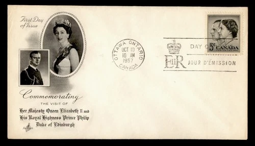 DR WHO 1957 CANADA FDC QEII ROYAL VISIT ARTCRAFT CACHET M68175