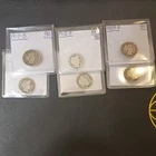Barber Dimes, Lot of 6 , 90% Silver, Circulated