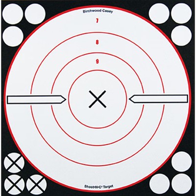 Birchwood Casey Shoot-N-C Target 8 in. Black/White X-Bull 6 pk.