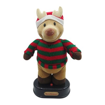 10'' Animiertes singendes Rentier Weihnachtsdekoration singt Komm auf Aileen (Weihnachtsmann) 