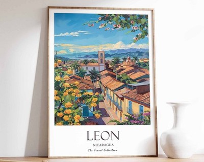 5_Leon Print, Leon Travel Poster, Nicaragua Travel Print, Tropical Decor, Botani
