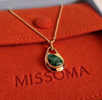 Missoma Magma Malachite Drop Pendant Necklace 18k Gold-Plated Sterling Silver