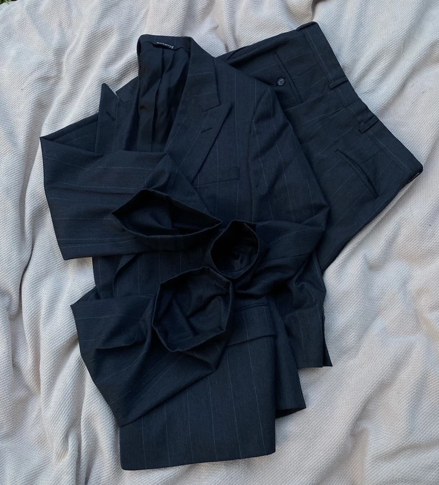 Костюм из чистой шерсти G2U Burberrys 100 размер M 4648 двубортный винтажный - Изображение 4 из 4