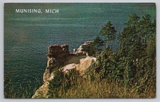 Postcard the Rock Formation at Miners Castle in Munising, MI.