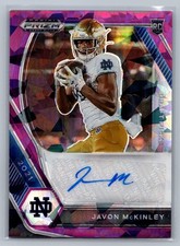 Javon McKinley 2021 Prizm Draft Picks Rookie Auto Purple Ice /99 #DPA-JAV