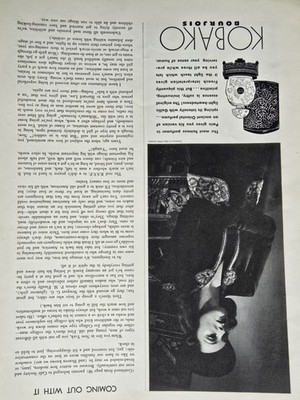 1938 Bourjois Kobako Oriental perfume bottle.Pretty brunette vintage Ad