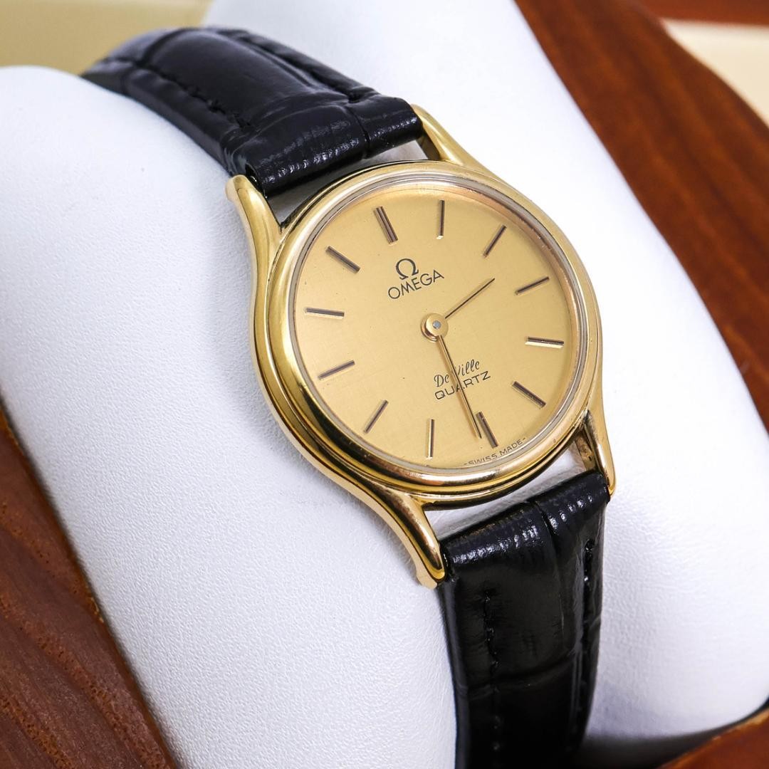 Operation Omega Deville Watch Push-Type Crown Lea… - image 1