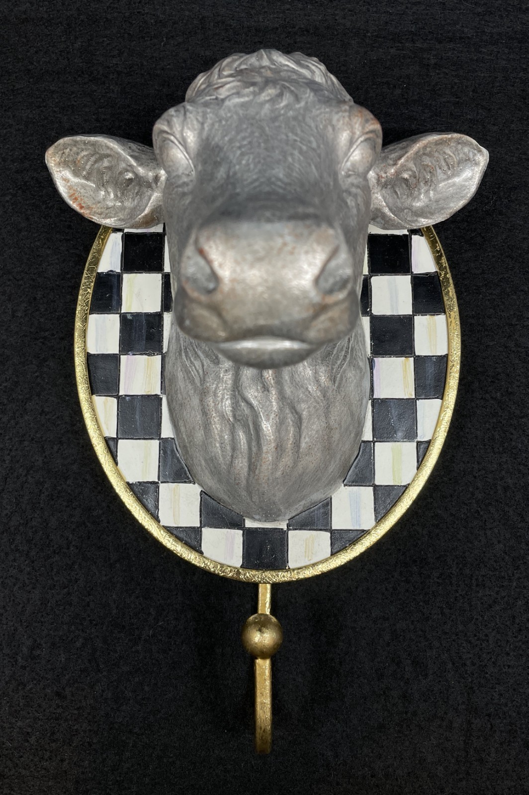 Mackenzie-Childs Courtly Check Cow Hook