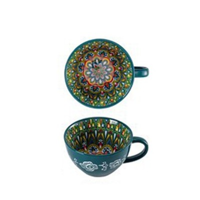 Retro Keramik Kaffeebecher groß Milch Tee Tasse für Kakao Cappuccino Latte UK