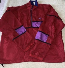 VTG 80 s 90 s Nike Pullover Half Zip Windbreaker Red Purple Colorblock Size L