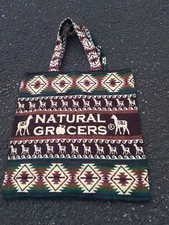 Natural Grocers Shopping Bag Tote Linen Southwestern Theme