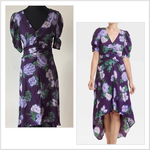 A New Day Purple Fairy Floral Dress Size Small Cottage Feminine High Low NWT - Picture 2 of 13