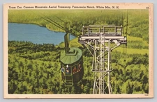 Vintage Linen Postcard Cannon Mountain Tramway Franconia Notch NH