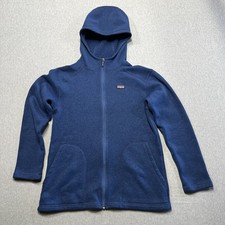 Patagonia Women Better Sweater Blue Small W Logo Outdoors Full Zip Adult Hood