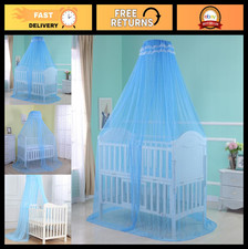 Infant Toddler Bed Mosquito Netting Dome Canopy - Crib Bedding Set, Blue Net Onl