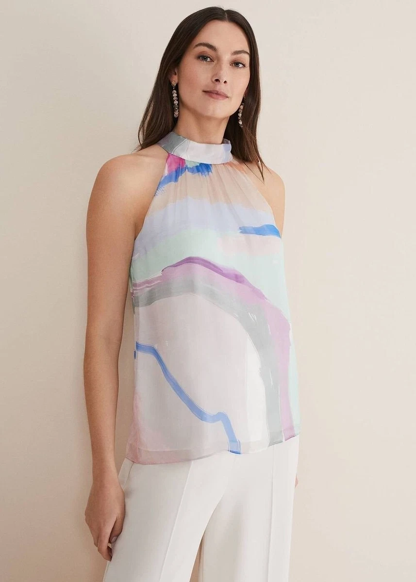 Chemisier En Soie Pure Phase Eight - Taille M - Manches Courtes - Rose - Occasion Très Bon état