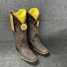 CORRAL BOOTS Glitter Woven Overlay Boots Women's Size 8M Chocolate