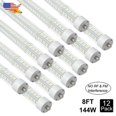 T8 T12 FA8 Single Pin 8Foot LED Shop Lights 144W 18000Lm 6500K T8 Led Tube Bulbs