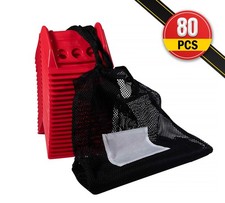 80Pc Red 4"x6" Flatbed Edge Protectors w/ Carrying Case Strap Corner Protectors