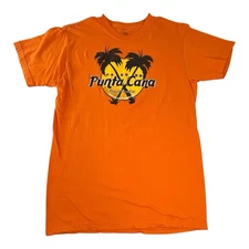 Punta Cana T-Shirt Orange Caribbean Sun Bright Dominican Republic Unisex Mens M