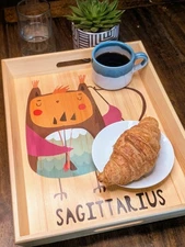 Zodiac Sign Serving Tray – Cute Astrology Gift & Décor – Decorative - Star Sign